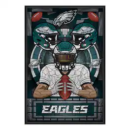 Sporticulture - Philadelphia Eagles Framed Stained Glass Art Print - Green