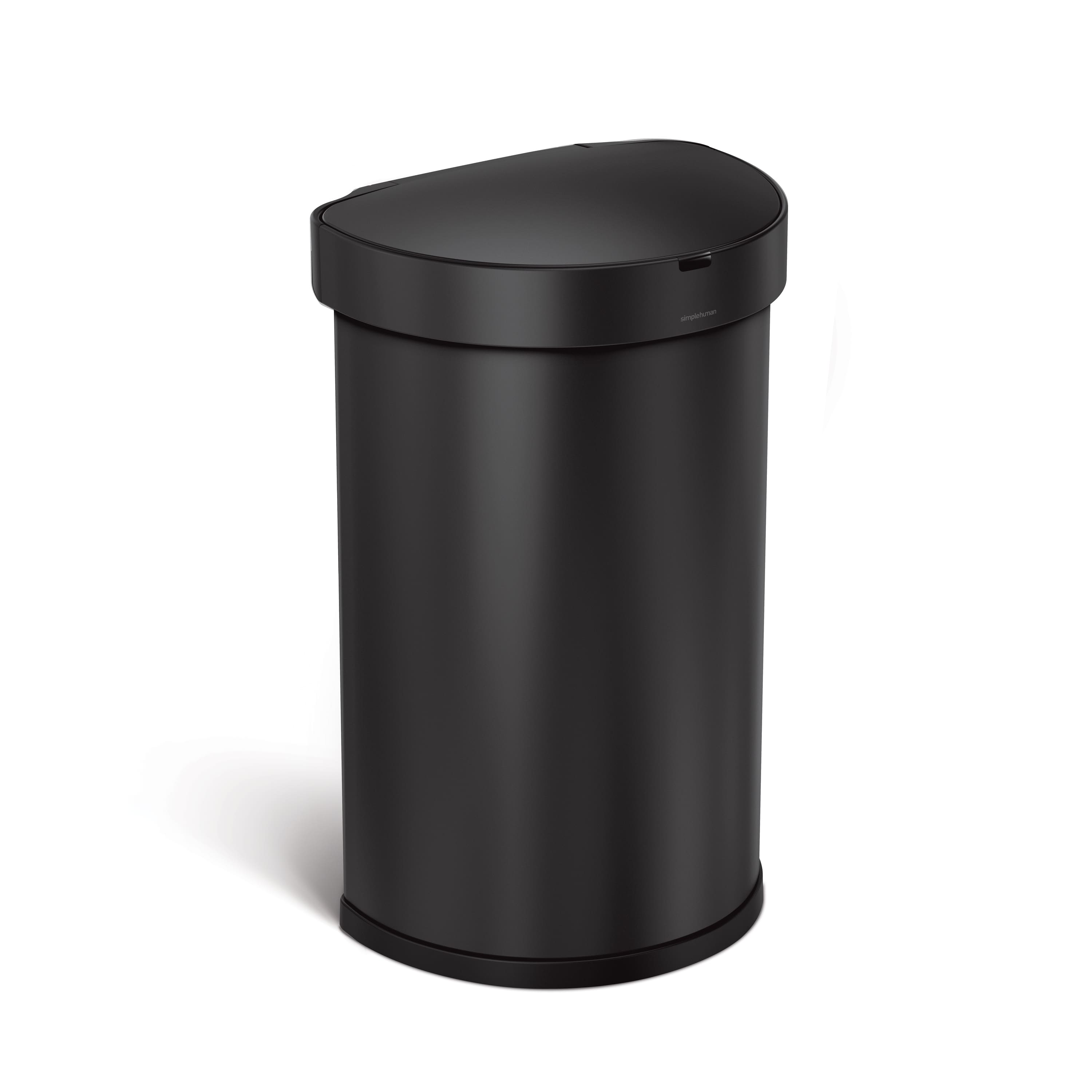 simplehuman 45L semi round sensor can steel Matte Black