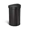 Front. simplehuman - 45L semi-round sensor can- matte black steel - Matte Black.