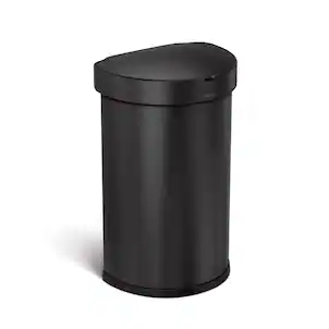 simplehuman - 45L semi-round sensor can- steel - Matte Black