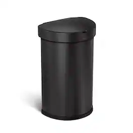 simplehuman - 45L semi-round sensor can- steel - Matte Black