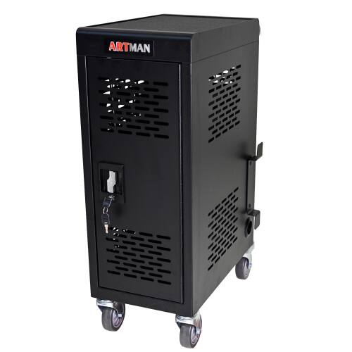 Alt View 2. GOODSILO - 16-Compartment Locking Charging Cabinet for Laptops & Chromebooks - Black.