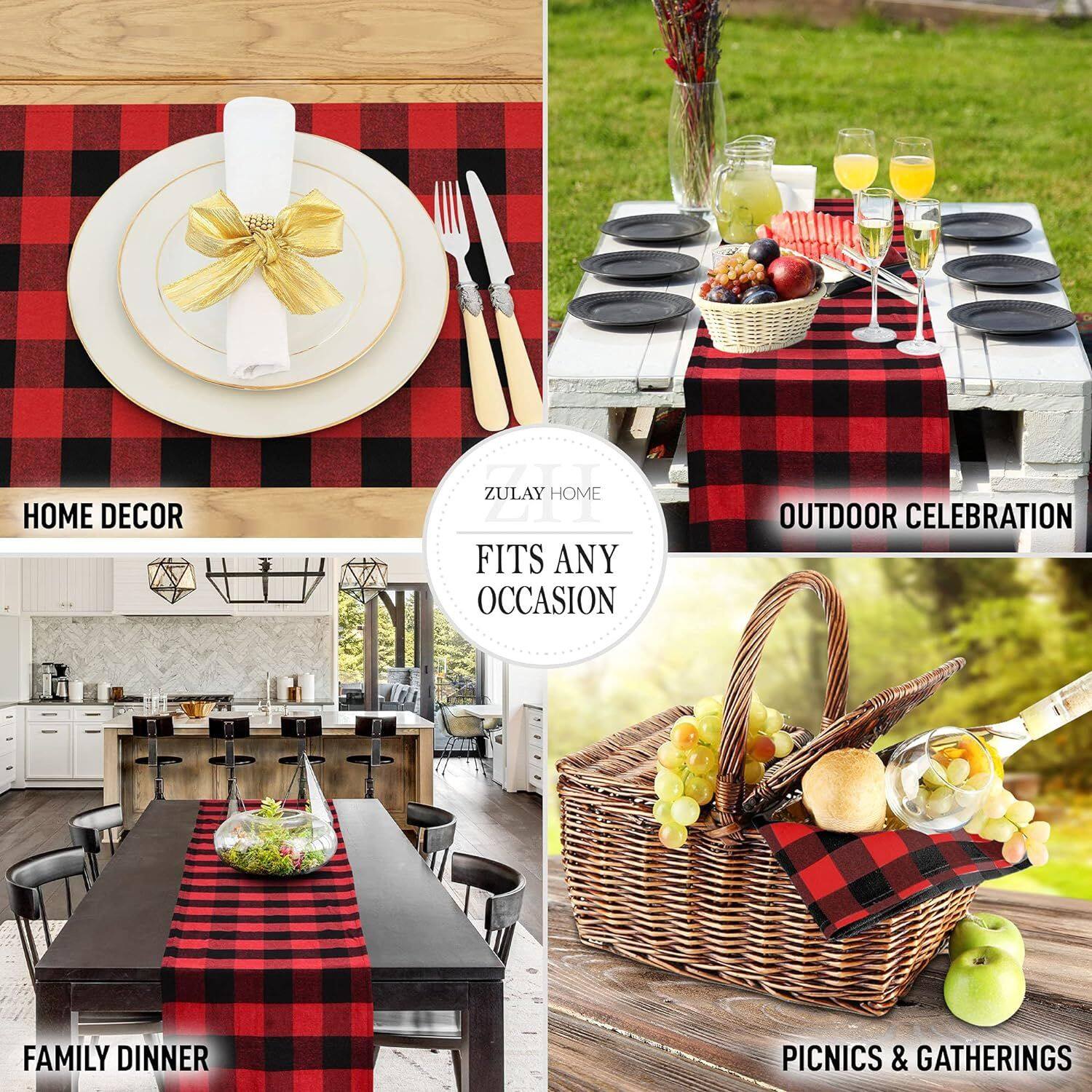 HOME DECOR  
OUTDOOR CELEBRATION  
FAMILY DINNER  
PICNICS & GATHERINGS  

ZULAY HOME  
FITS ANY OCCASION