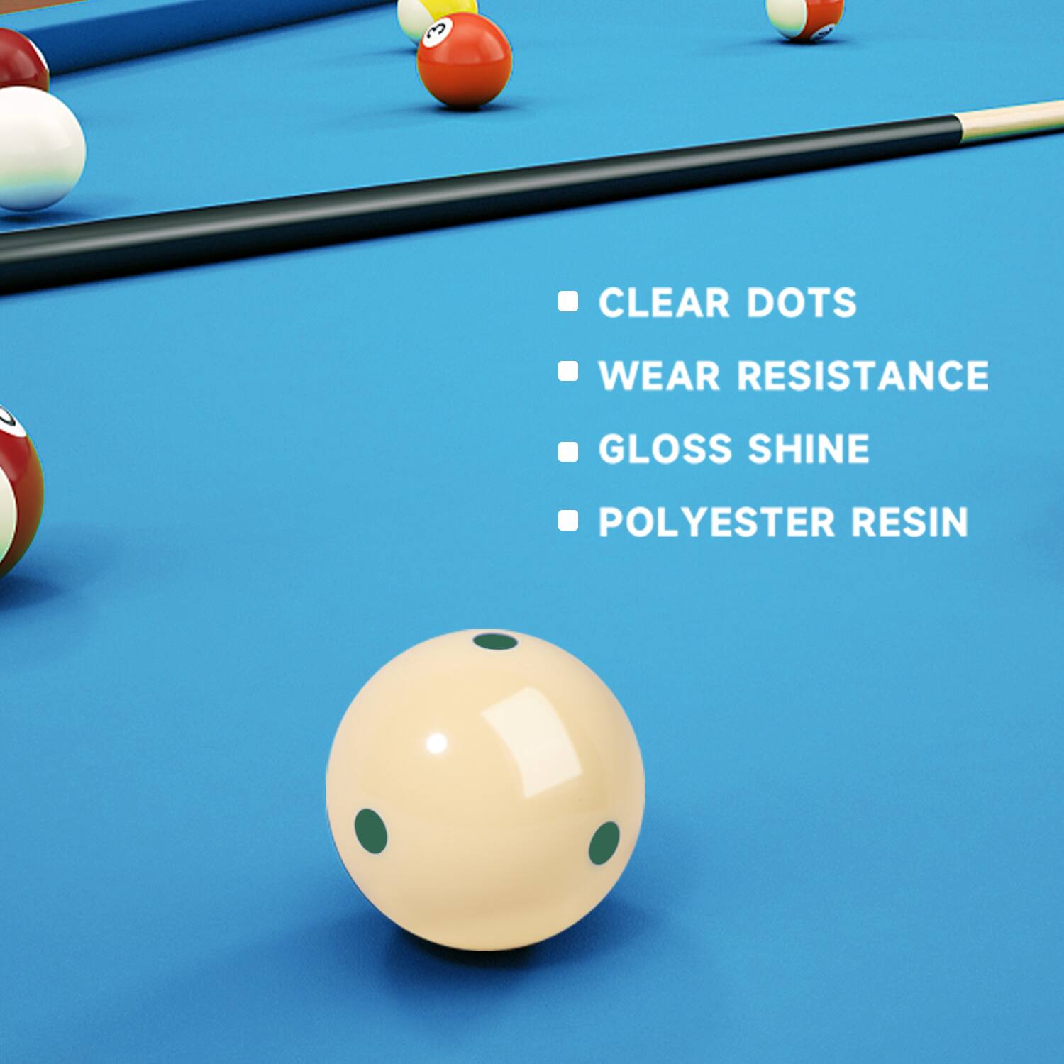 CLEAR DOTS
WEAR RESISTANCE
GLOSS SHINE
POLYESTER RESIN