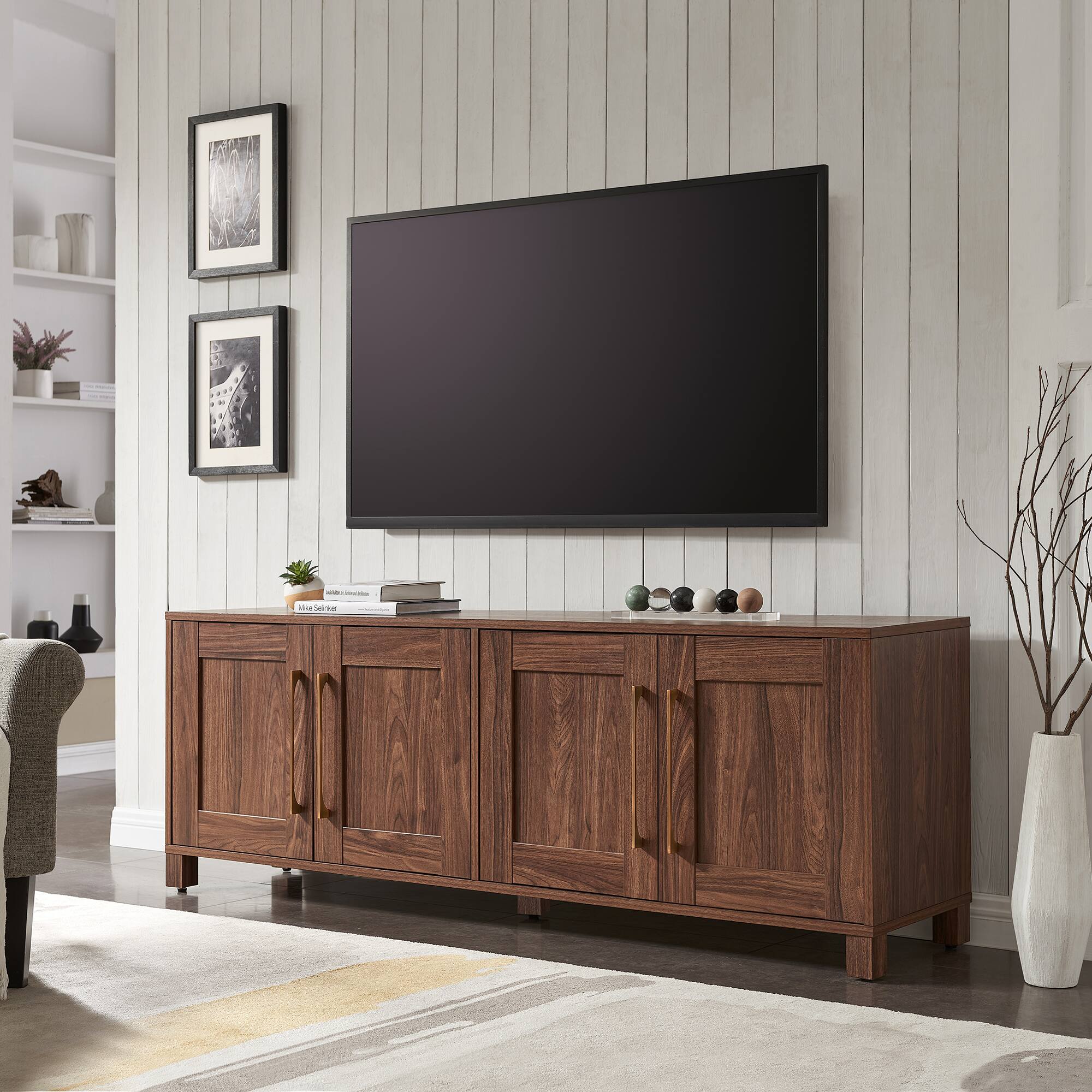 Alt View 1. Hudson&Canal - Chabot TV Stand for Most TVs up to 75" - Walnut.