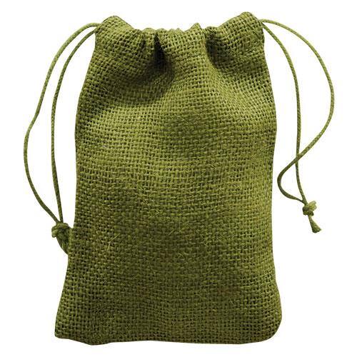 BreeBe - Moss Burlap Drawstring Bag 4x6 - Green