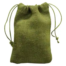 BreeBe - Moss Burlap Drawstring Bag 4x6 - Green