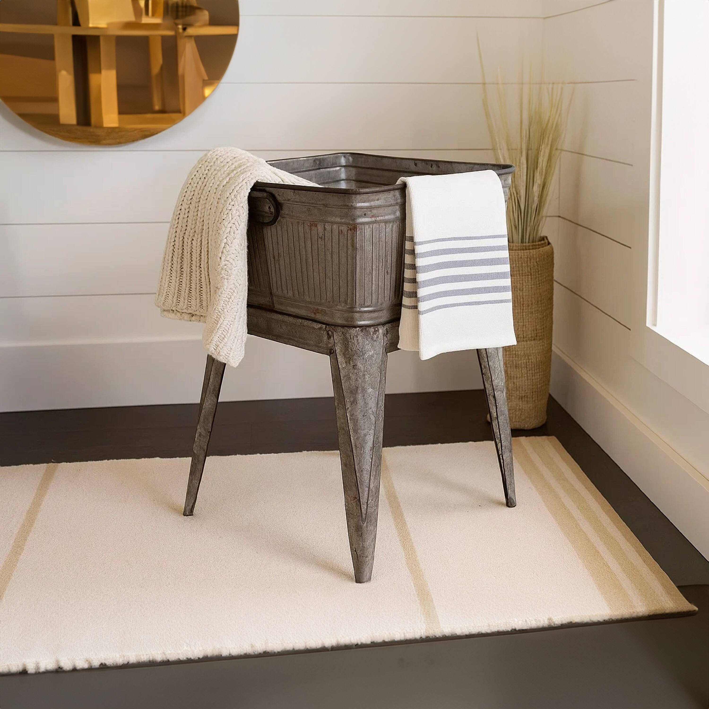 Alt View 8. Manhattan Lane - Multi Functional Galvanized Metal Tub on Stand - Gray.