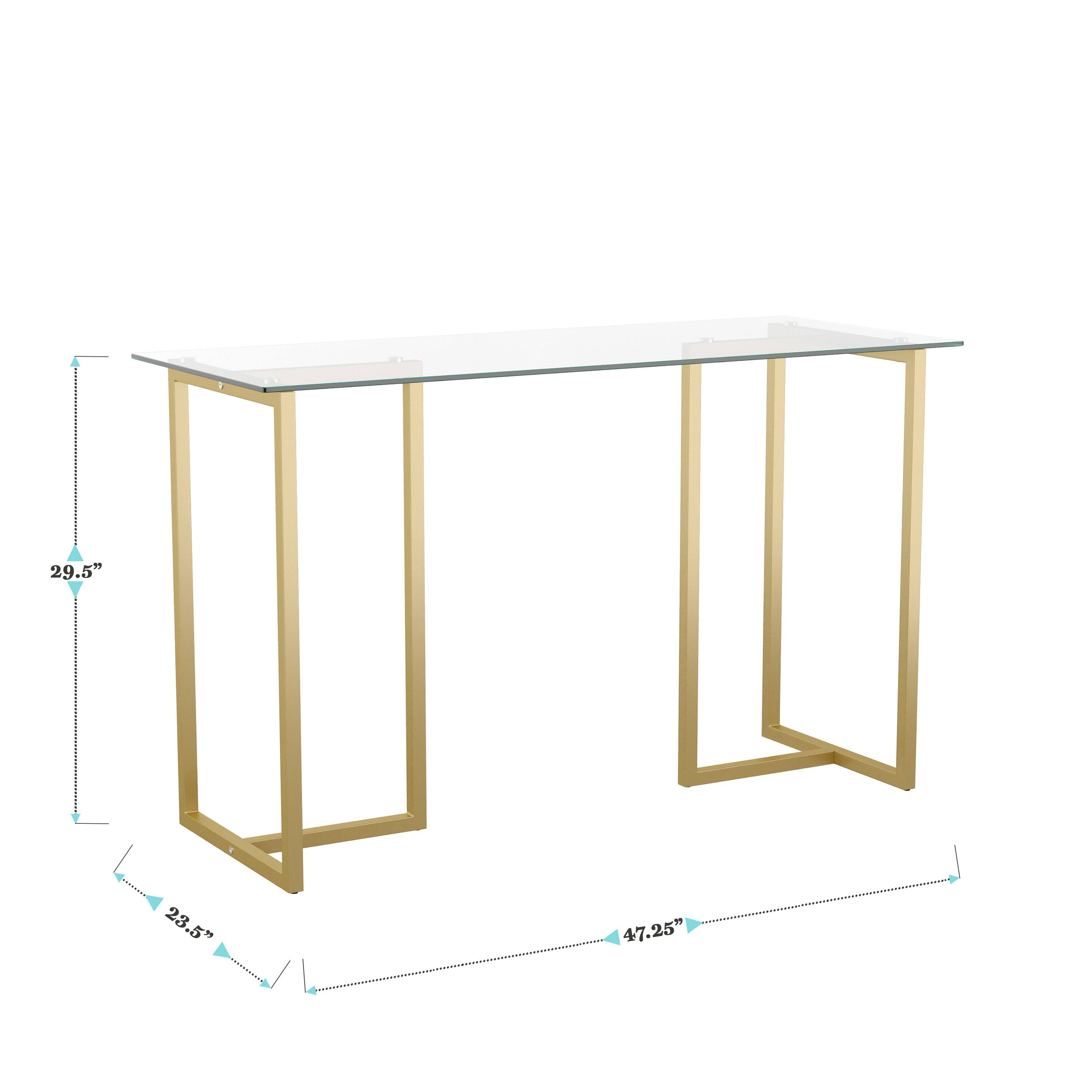 The text on the image reads "29.5" 23.5" 47.25". This indicates the dimensions of the table, with the first number being the width, the second number being the depth, and the third number being the height.
