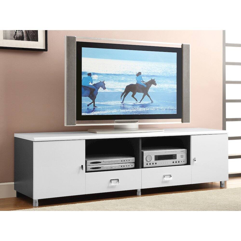 Alt View 2. Coaster Co. of America - Burkett 2-door Engineered Wood 71" TV Stand White High Gloss - White.