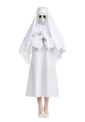 Front. Palamon - American Horror Story: Asylum Weeping Nun Adult Costume, Large 14-16 - White.