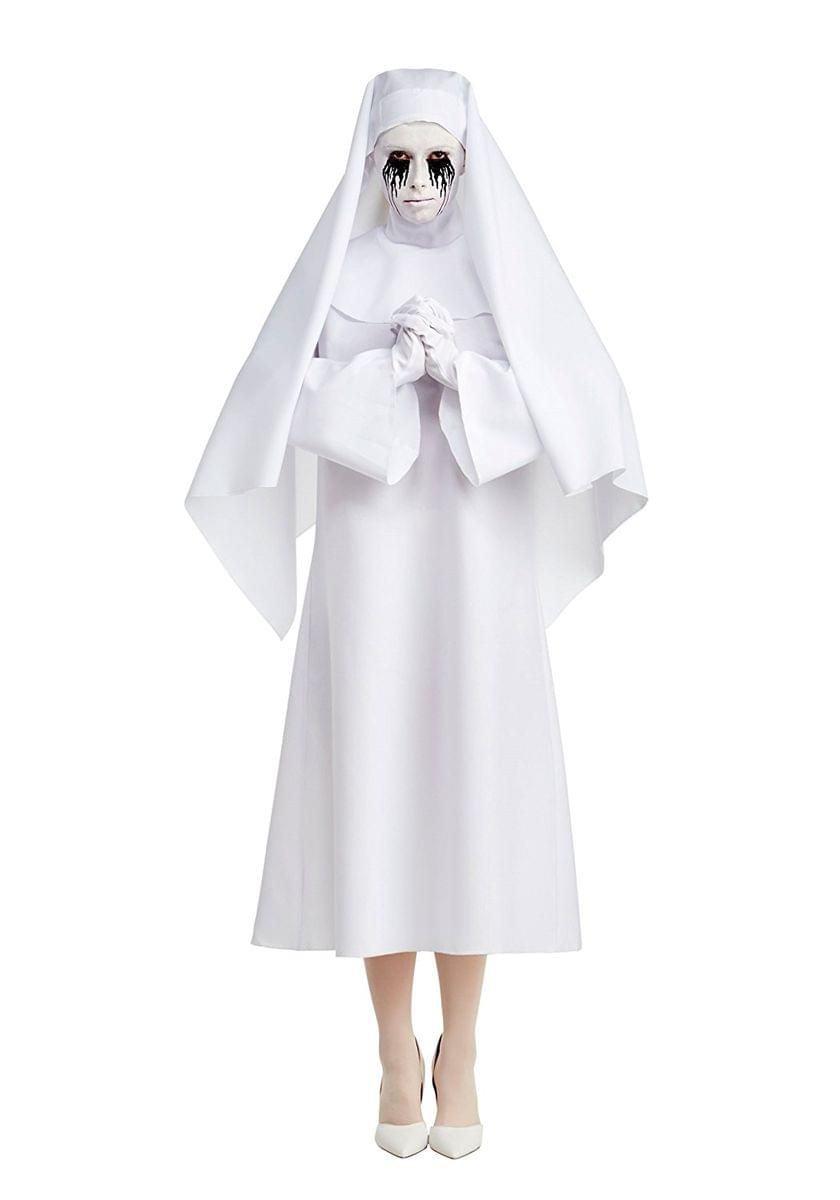 Front. Palamon - American Horror Story: Asylum Weeping Nun Adult Costume, Large 14-16 - White.
