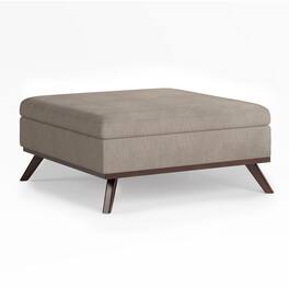 Simpli Home - Owen Square Coffee Table Storage Ottoman - Natural