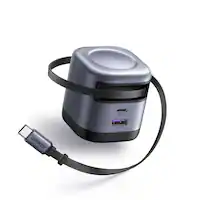 UGREEN - Nexode 45W USB-C Charger with Retractable Cable, PPS Fast GaN Charger for Laptops, Tablets, Cell Phones - Black - Front_Zoom