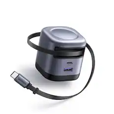 USB-C to USB-A adapter with a black cord.