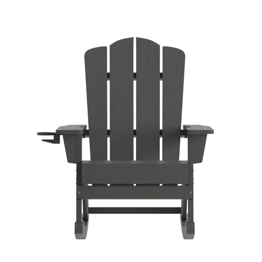 Single Rounded Flash Card Template Flash Furniture Newport Adirondack Rocking Chair with Cup Holder ...