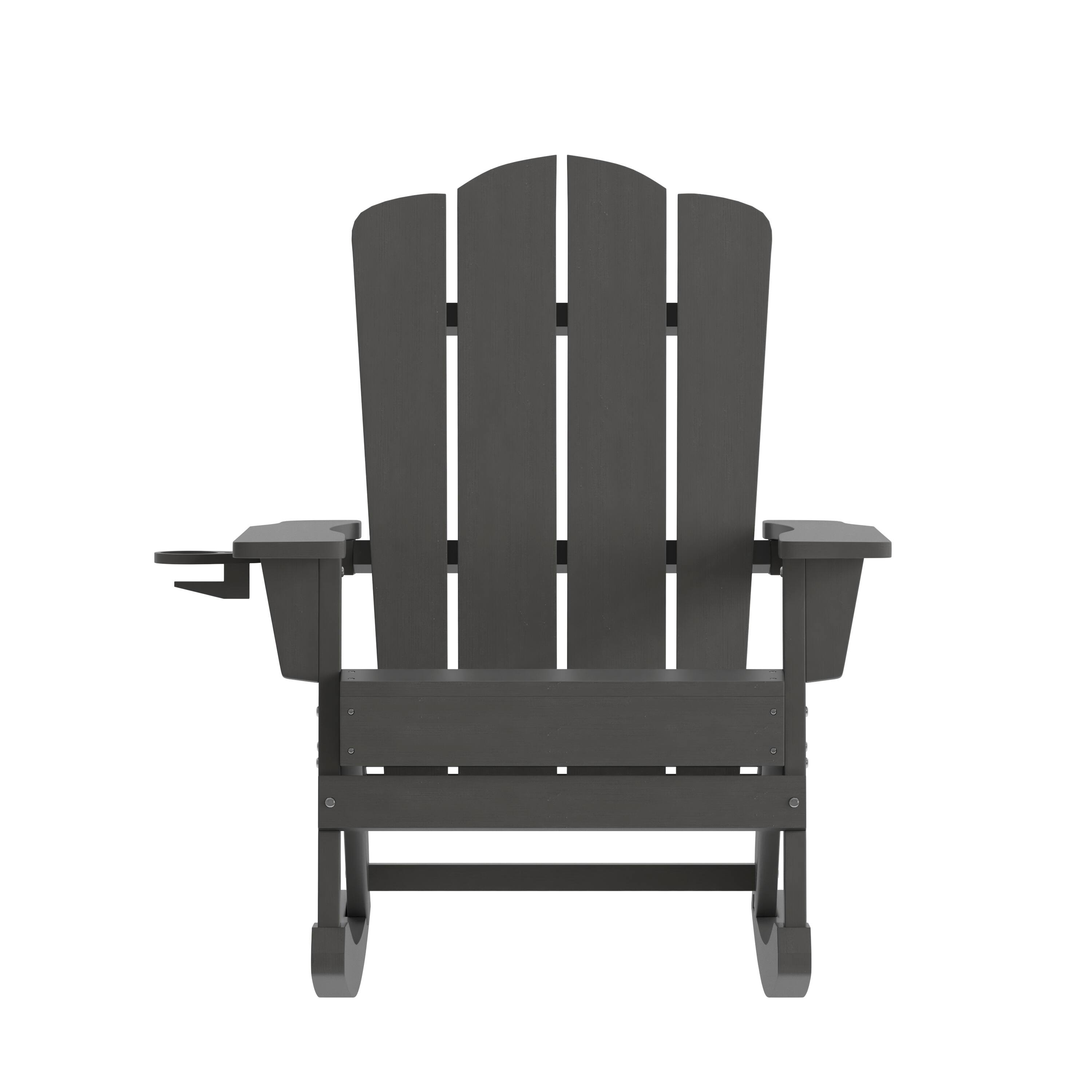 Flash Furniture Newport Adirondack Rocking Chair with Cup Holder ...