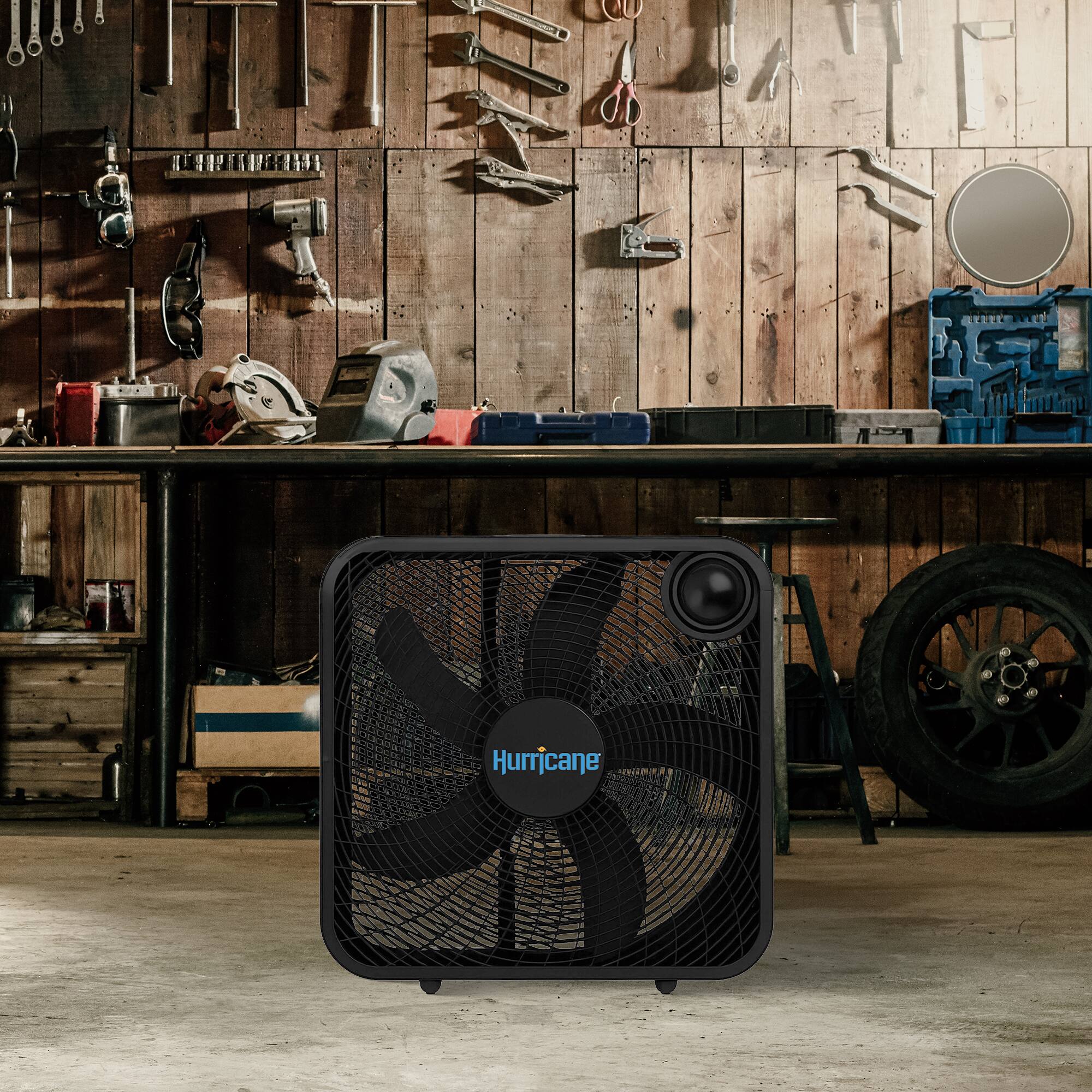 Alt View 3. Hurricane - Hurricane 20 Inch Classic Series Floor Box Fan with 3 Speed Settings, Black - Black.