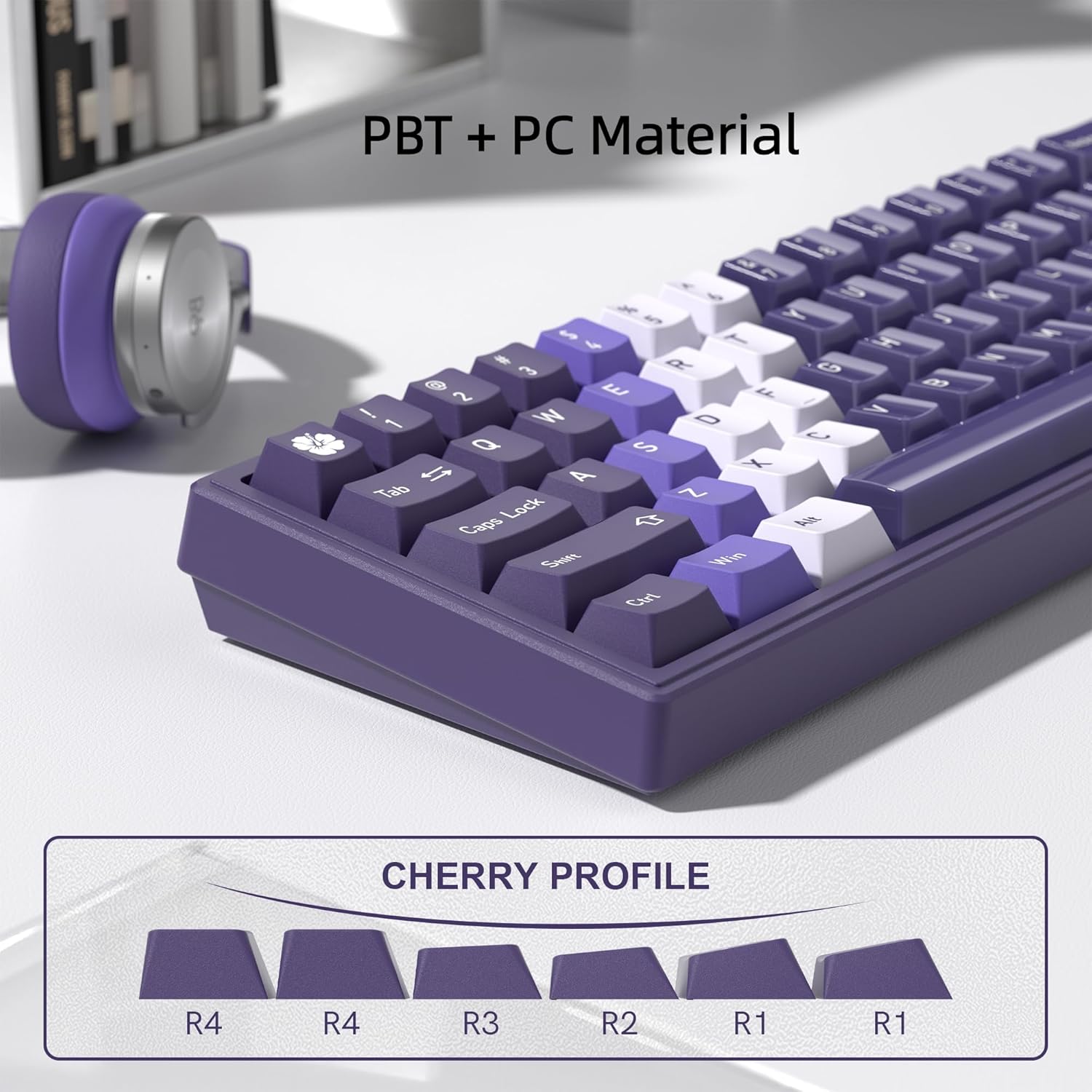Womier PBT Keycaps,Cherry Profile Custom Key caps Set, for 60% 65