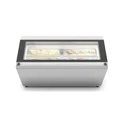 Front. Koolmore - 31 in. Countertop Ice Cream Display case with 4 Pans and Glass Sneeze Guard in Stainless-Steel (KM-CGD-8HP) - Stainless-Steel.