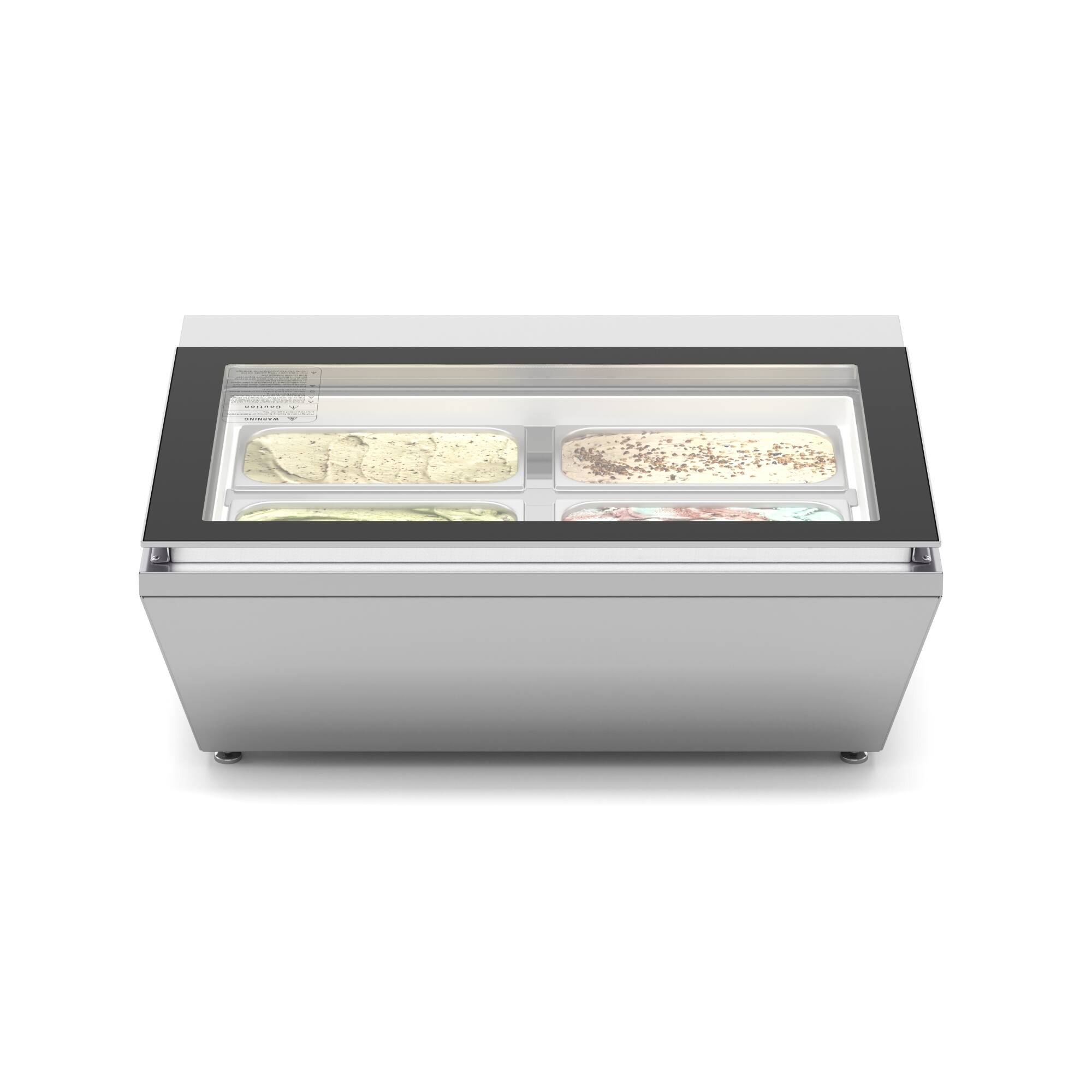 Front. Koolmore - 31 in. Countertop Ice Cream Display case with 4 Pans and Glass Sneeze Guard in Stainless-Steel (KM-CGD-8HP) - Stainless-Steel.