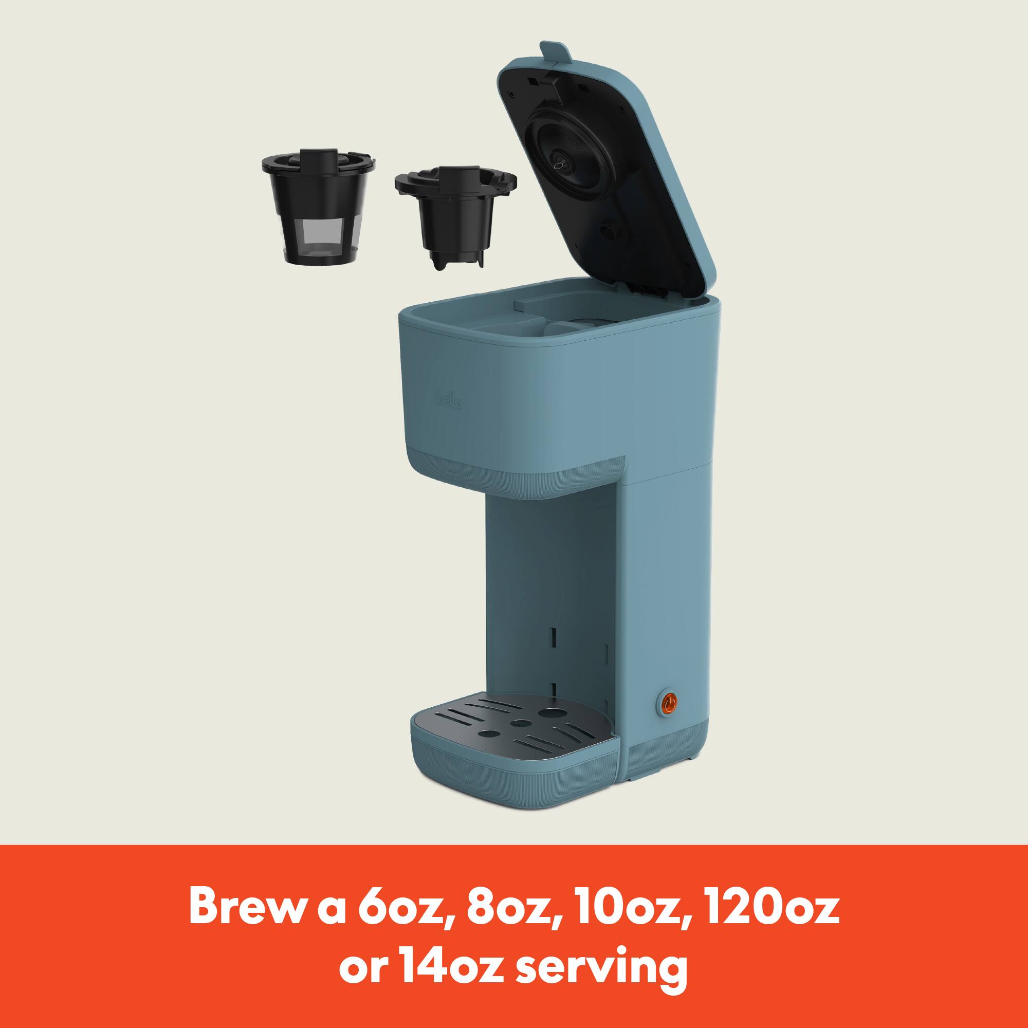 Brew a 6oz, 8oz, 10oz, 12oz or 14oz serving
