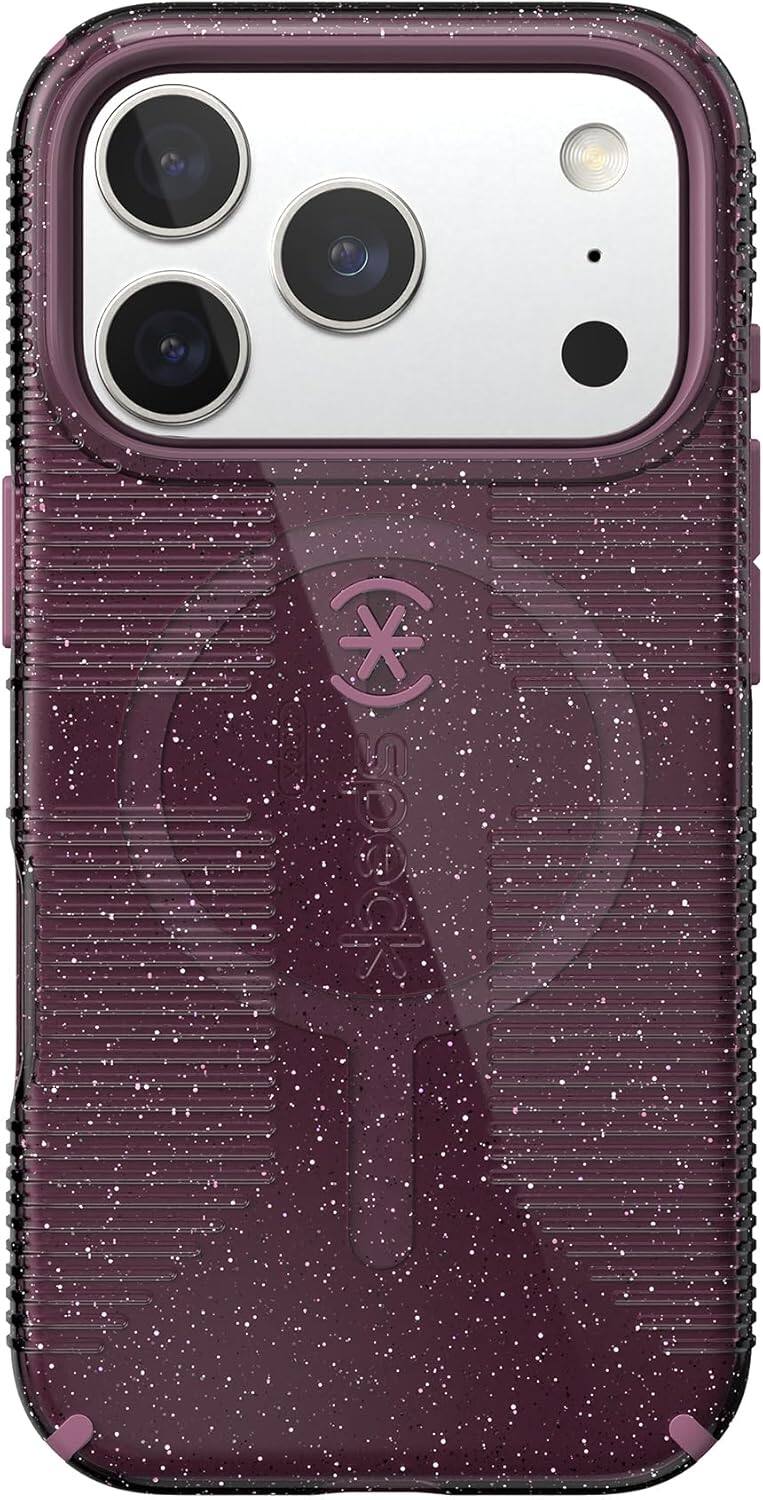 Alt View 4. Speck - iPhone 17 Pro CANDYSHELL GRIP + MS - Plumberry Glitter.