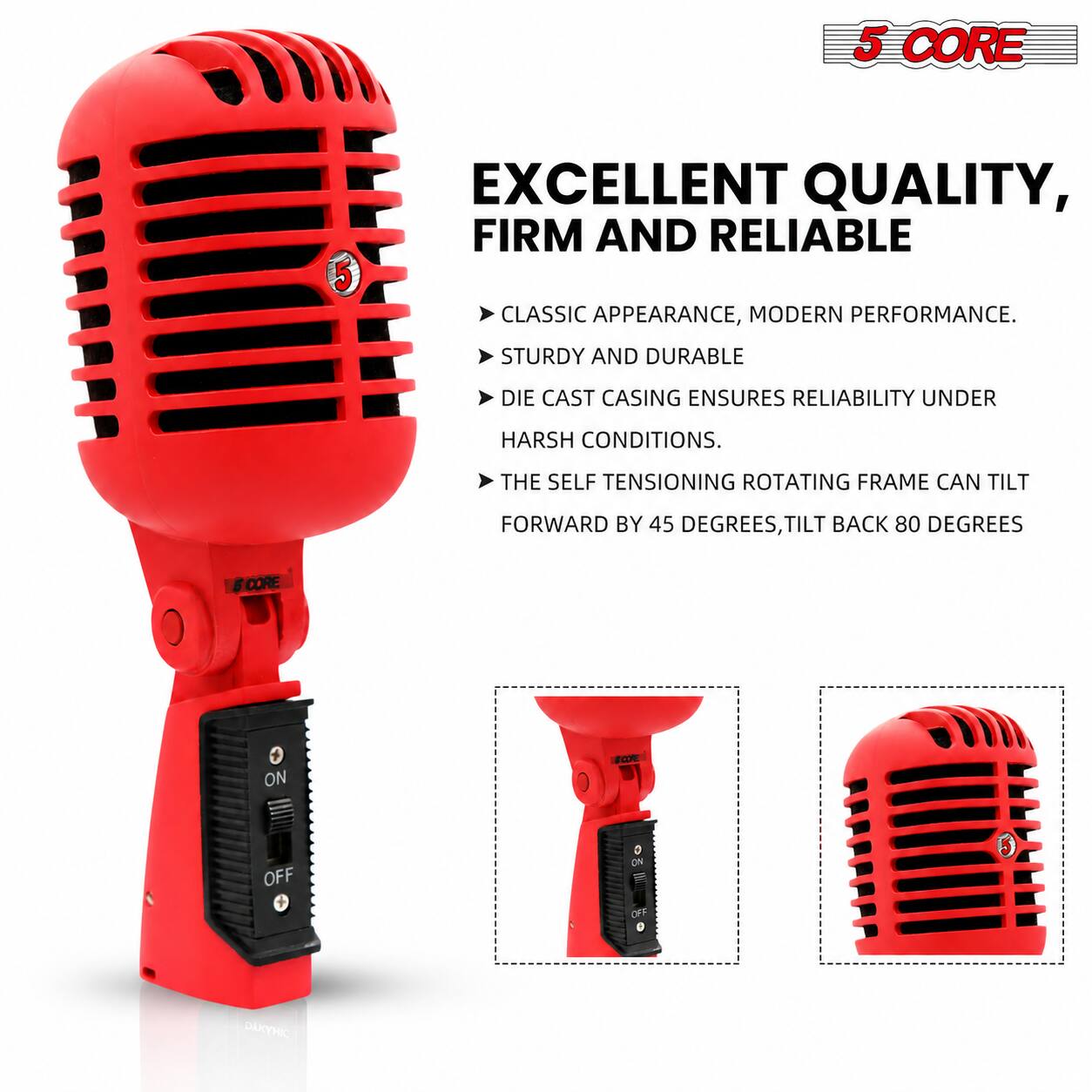 5 CORE

EXCELLENT QUALITY, FIRM AND RELIABLE

CLASSIC APPEARANCE, MODERN PERFORMANCE.
STURDY AND DURABLE
DIE CAST CASING ENSURES RELIABILITY UNDER HARSH CONDITIONS.
THE SELF TENSIONING ROTATING FRAME CAN TILT FORWARD BY 45 DEGREES, TILT BACK 80 DEGREES