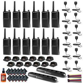 12 x Motorola RMU2040 On-Site 2-Way Radio (RMU2040) - 12 Pack With Mics Bundle - Black