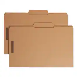 Smead Manufacturing - Top Tab Fastener Folders, Guide-Height 2/5-Cut Tabs, 0.75" Expansion, 2 Fasteners, Legal Size, 11-pt Kraft, 50/Box