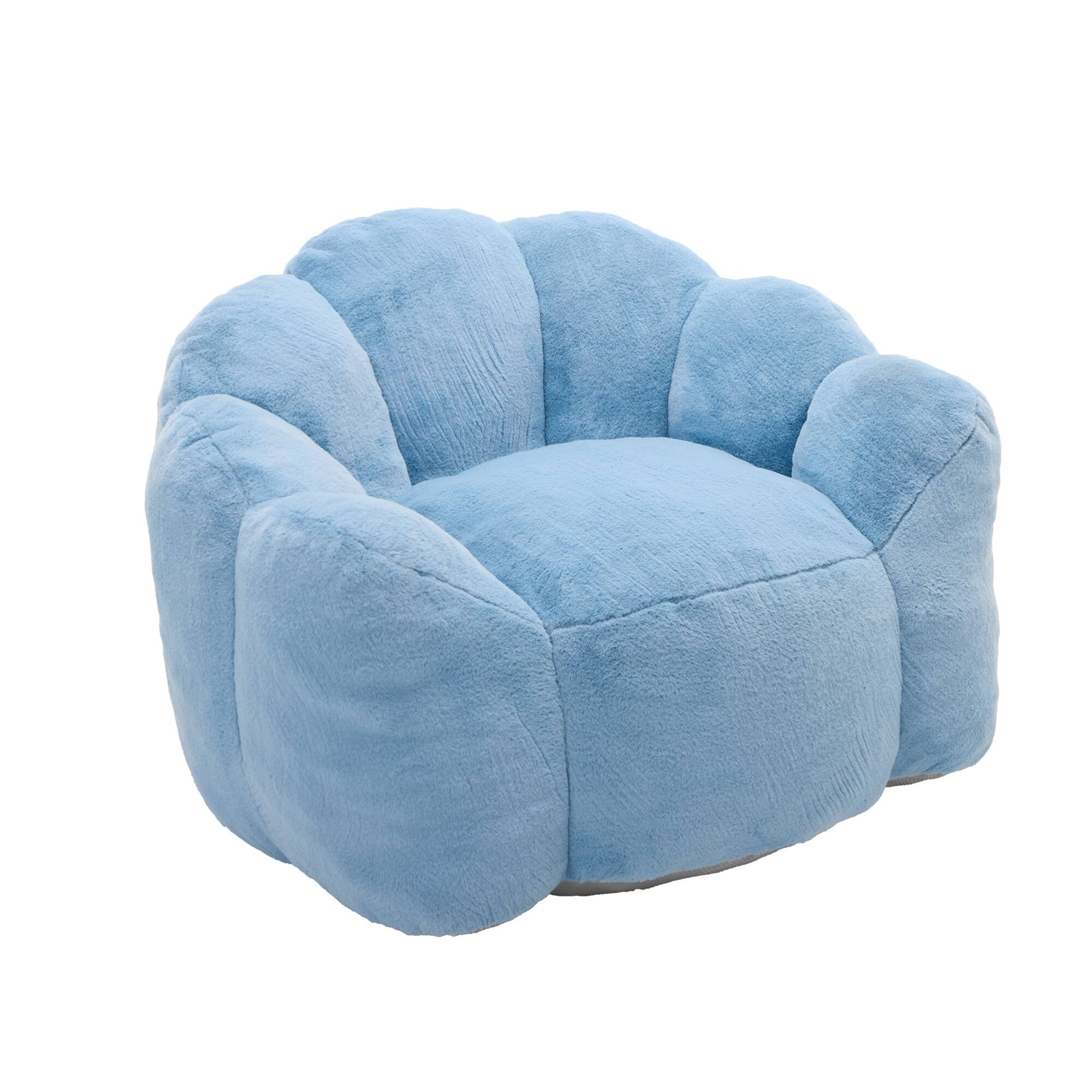 Alt View 8. GOODSILO - Lotus Style Compression Sofa Bean Bag Chair with Pull Ring for Easy Mobility and No Assembly Required - Blue.