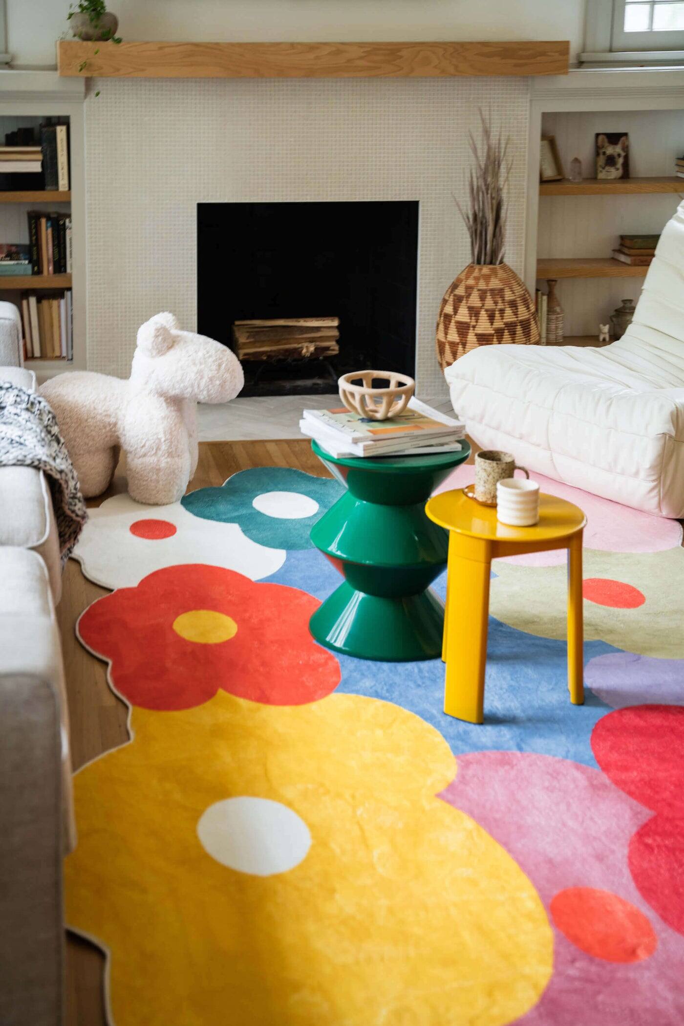 Front. Lanyspace - Lany Space Funky Flowers Rug - Multicolor.