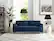 Alt View Zoom 1. Lifestyle Solutions - Langford Sofa with Upholstered Fabric and Eucalyptus Wood Frame - Navy Blue.