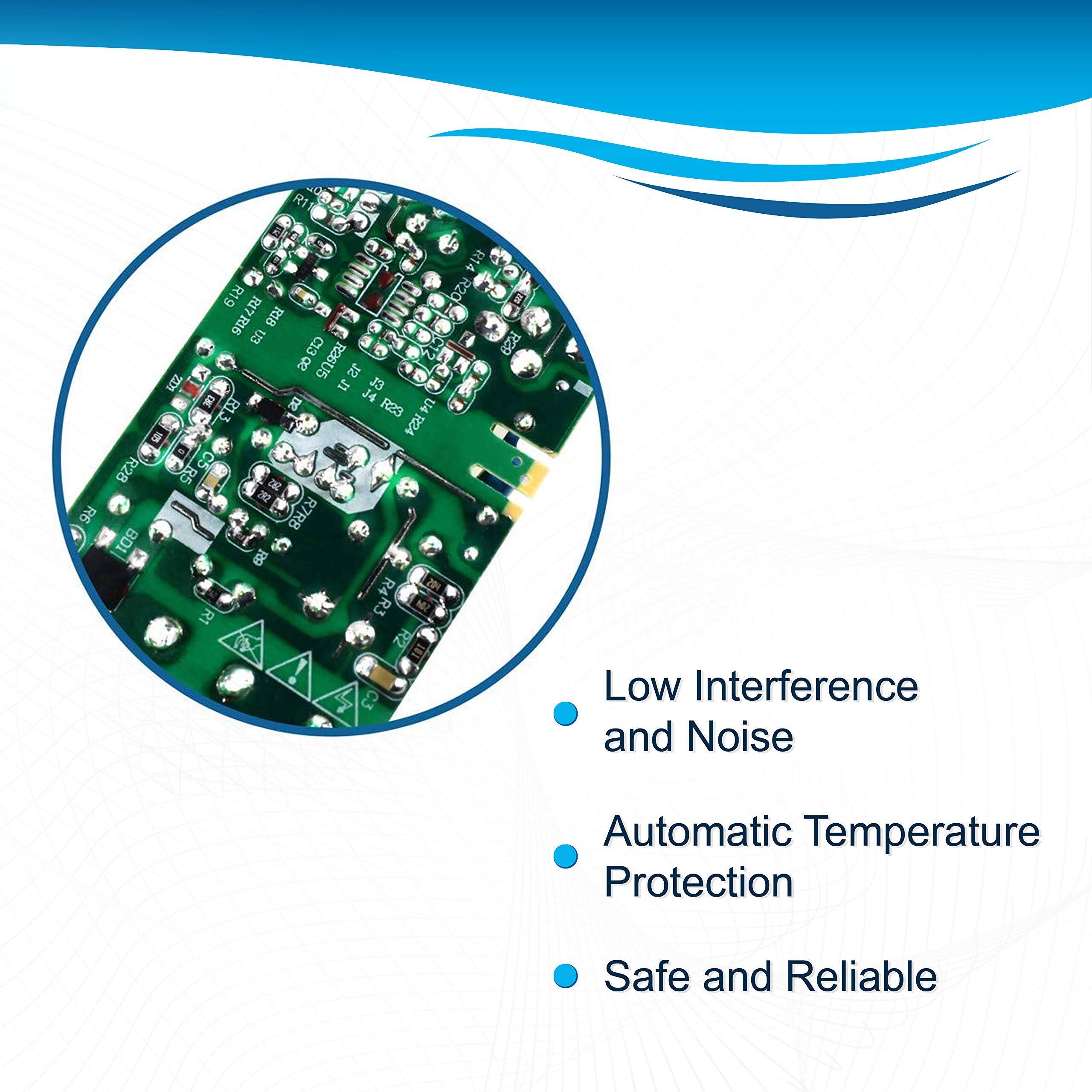 RT R28 RB BD1 R14 R19 R20 RI7 RI6 13 RB C13 R29 oe R2SU5 22 11 J3 R I 14 R13 R23 U4 R24 C5 B5 R7 RB 6 R4 R3 R4 RI R2 4 C3

Low Interference and Noise  
Automatic Temperature Protection  
Safe and Reliable