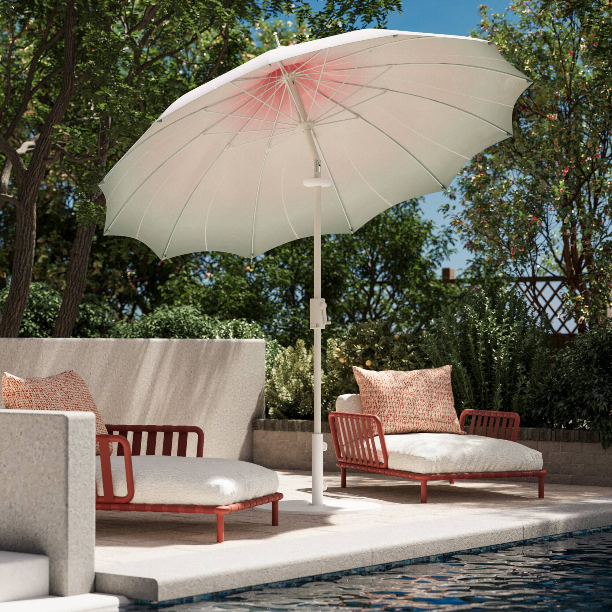 Angle. Yardgrace - 9ft Patio Umbrella with light,Outdoor Market Table Umbrella UV Protection for Backyard,Garden,Pool,Deck - Gradient Green No base.