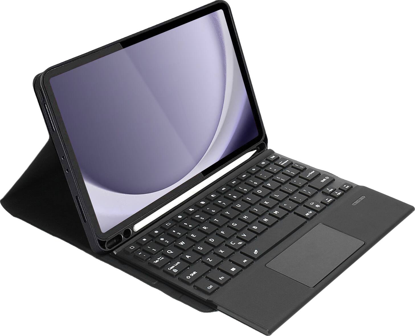 Front. SaharaCase - ProTouch Keyboard Folio Case with TrackPad for Samsung Galaxy Tab A9+ - Black.