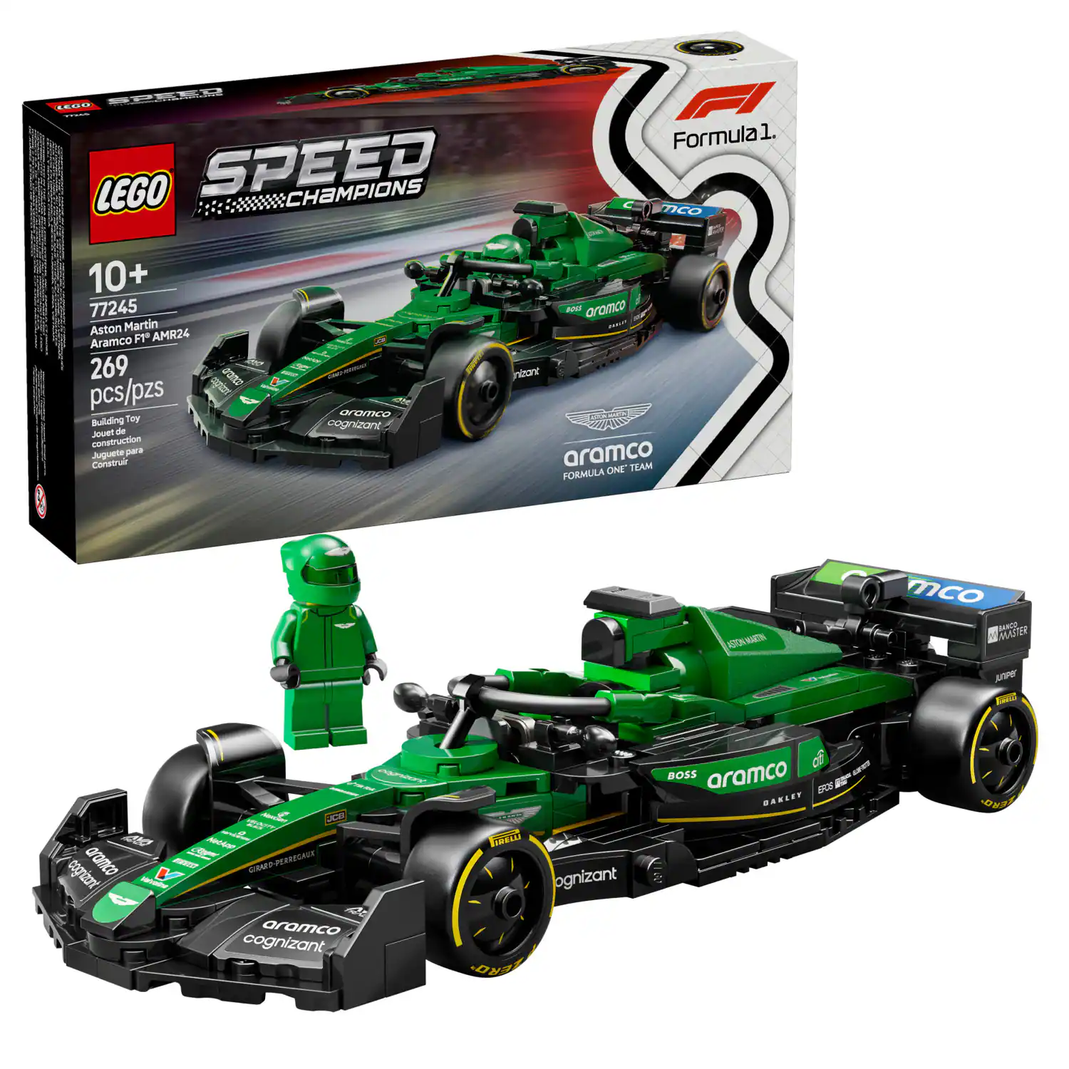 LEGO - Speed Champions Aston Martin Aramco F1 AMR24 Race Car Building Toy 77245