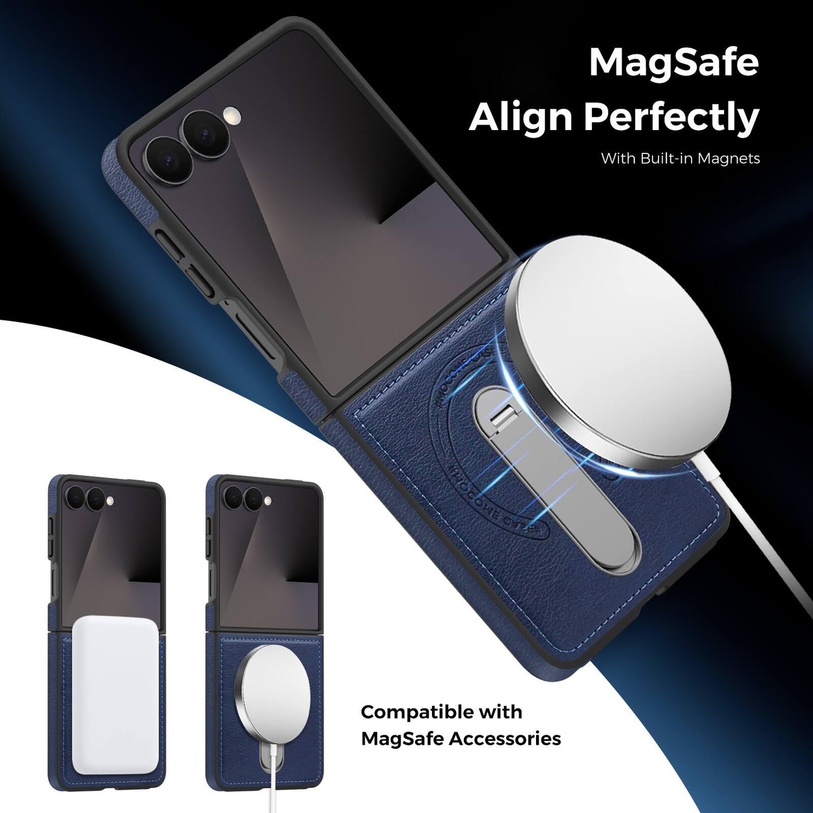 MagSafe Align Perfectly  
With Built-in Magnets  

Compatible with MagSafe Accessories
