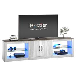 Bestier - LED Entertainment Center for Living Rooms Fits TVs up to 75 Inches - White