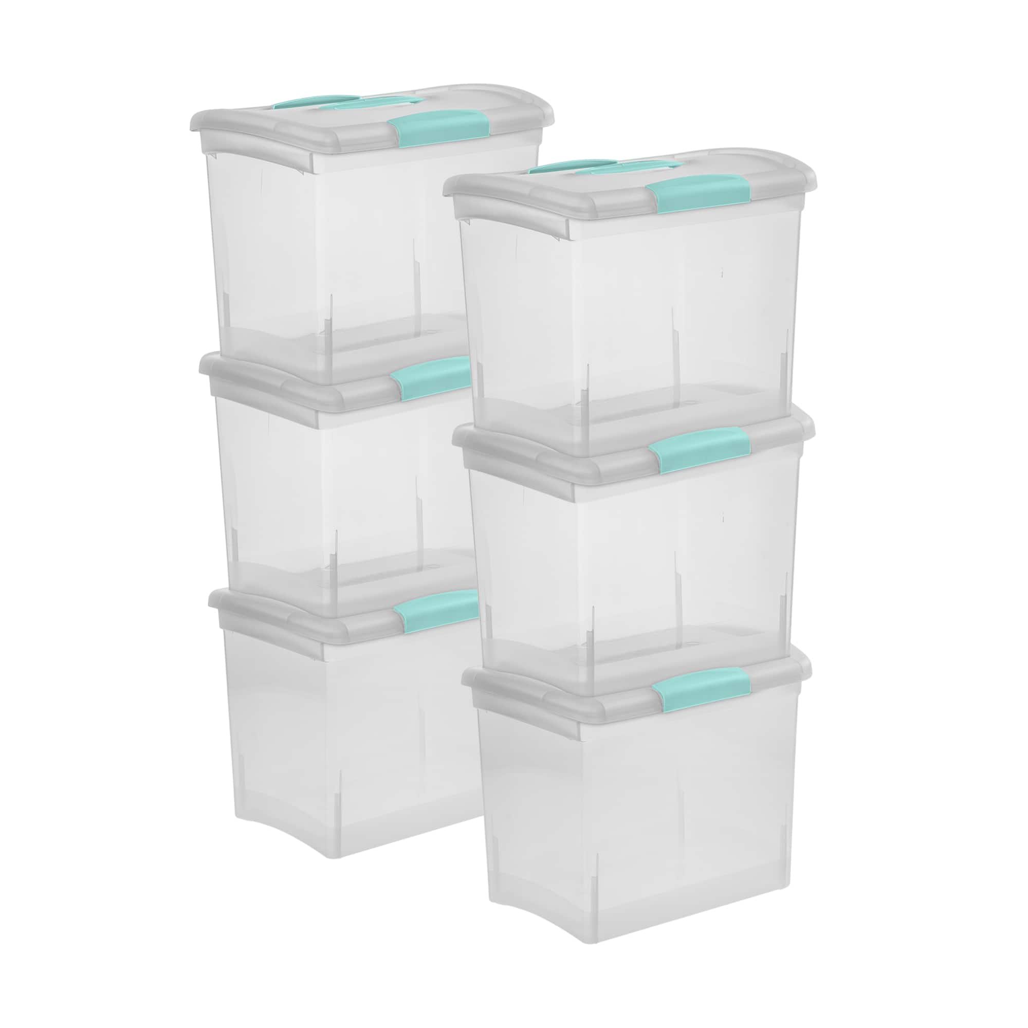 Sterilite - Large Nesting ShowOffs, Stackable Clear File Box with Lid, (6 Pack)
