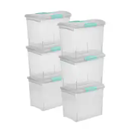 Sterilite - Large Nesting ShowOffs, Stackable Clear File Box with Lid, (6 Pack)