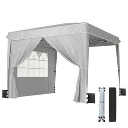 Outsunny - 10 x 10 ft Pop Up Canopy Tent with Sidewalls, UPF50+ Outdoor Portable Instant Canopy Shelter with Carry Bag, Sandbags