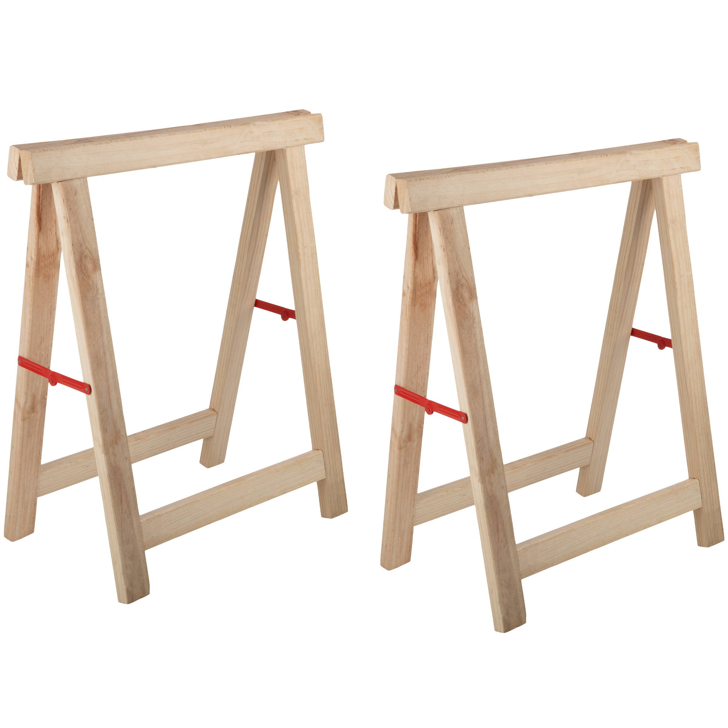 Front. Kings County Tools - Folding Sawhorses 2 Pack - Natural Wood.