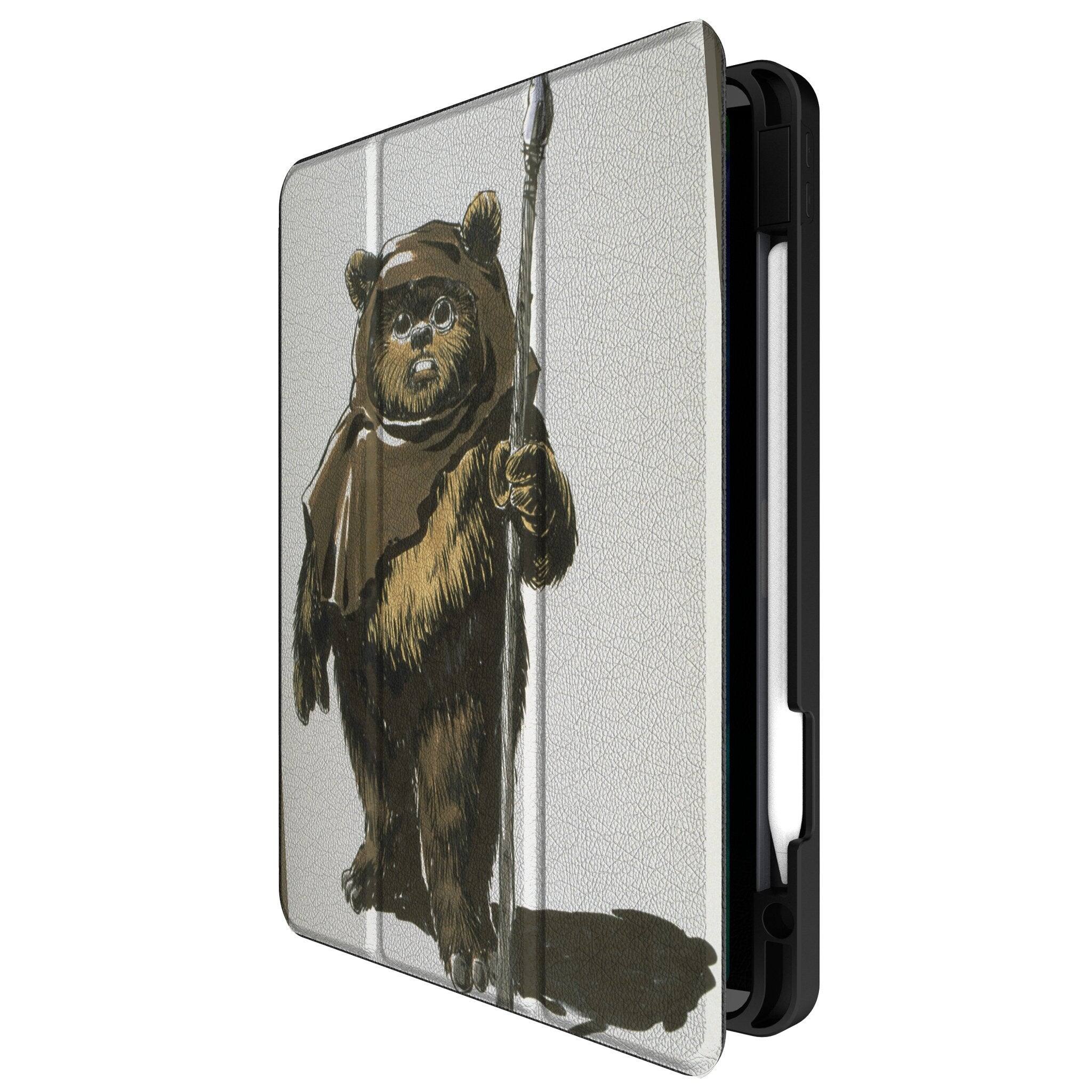 Angle. Keyscaper - Star Wars: Return of the Jedi Portrait Tablet Case - Apple iPad Pro 12.9in (6th/5th Gen) - Ewok.