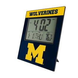 Keyscaper - Michigan Wolverines Color Block Digital Desk Clock - Multicolor