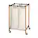 Front. TRINITY - BASICS 2-Bag Bamboo Laundry Cart Bronze Poles - Bronze.