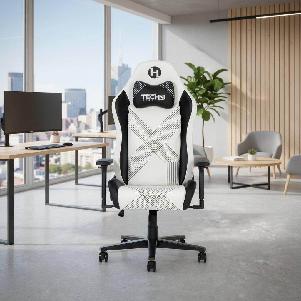 Alt View 5. Forest'nSky - Sport Comfort Edge White Gaming Chair, Ergonomic High-Back Racing Style PC Seat - White.