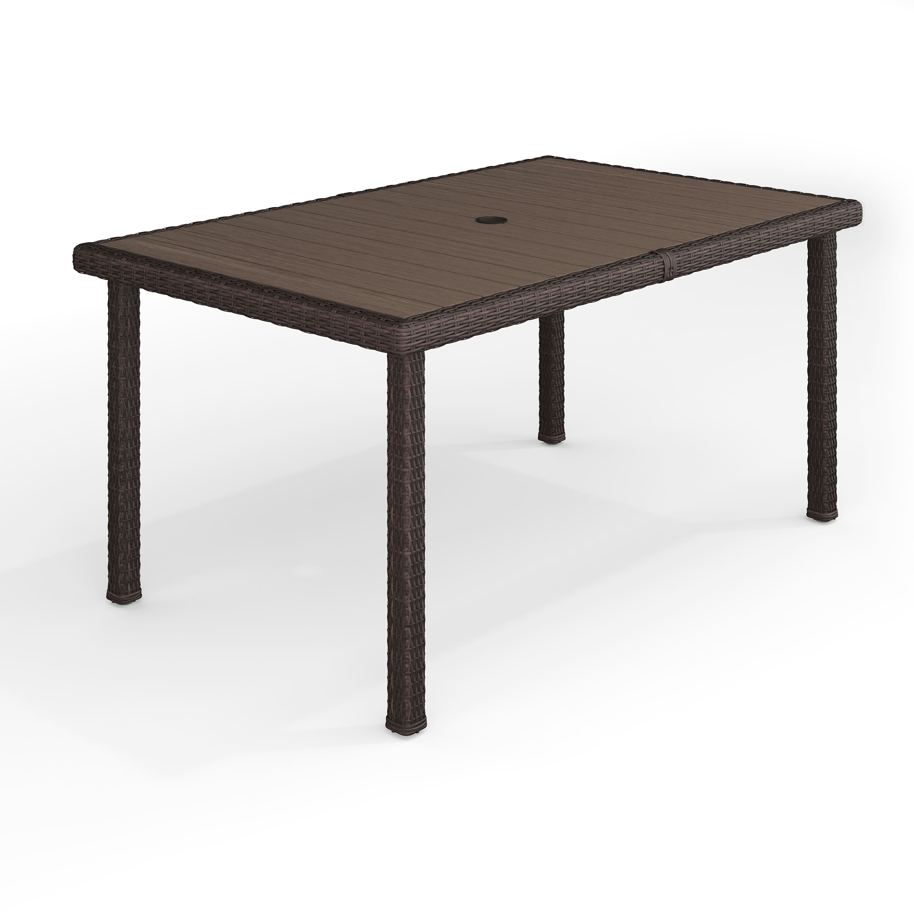 "Martha Stewart - Bedford 62"" Outdoor Rattan Wicker Patio Table with Engineered Wood Top - Brown" price history on PriceWatchPro