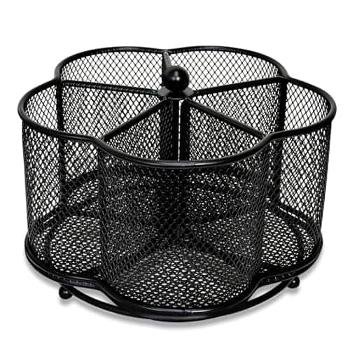 Vulpecula Spade - 360 Degree Rotate Pen Holder for Desk Mesh Desk Pen Organizer Pencil Holder Large Capacity Accessories & Workspace