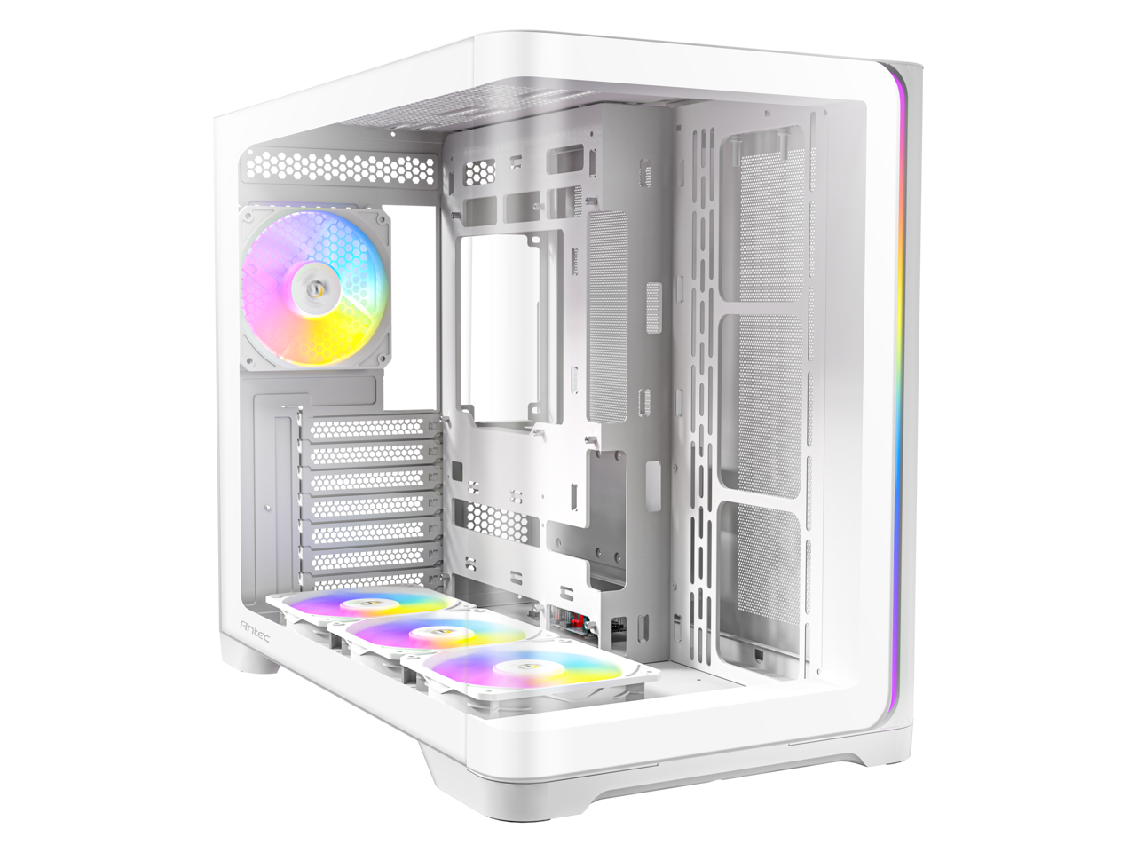 Antec - C5 Curve ARGB, 4 x 120mm ARGB PWM Fans Included, Curved Tempered Glass Front & Side Panels, Mid-Tower ATX PC Case - White